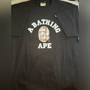 Authenticated 🔥🔥🔥BAPE Bleach Check College Tee 'Black'